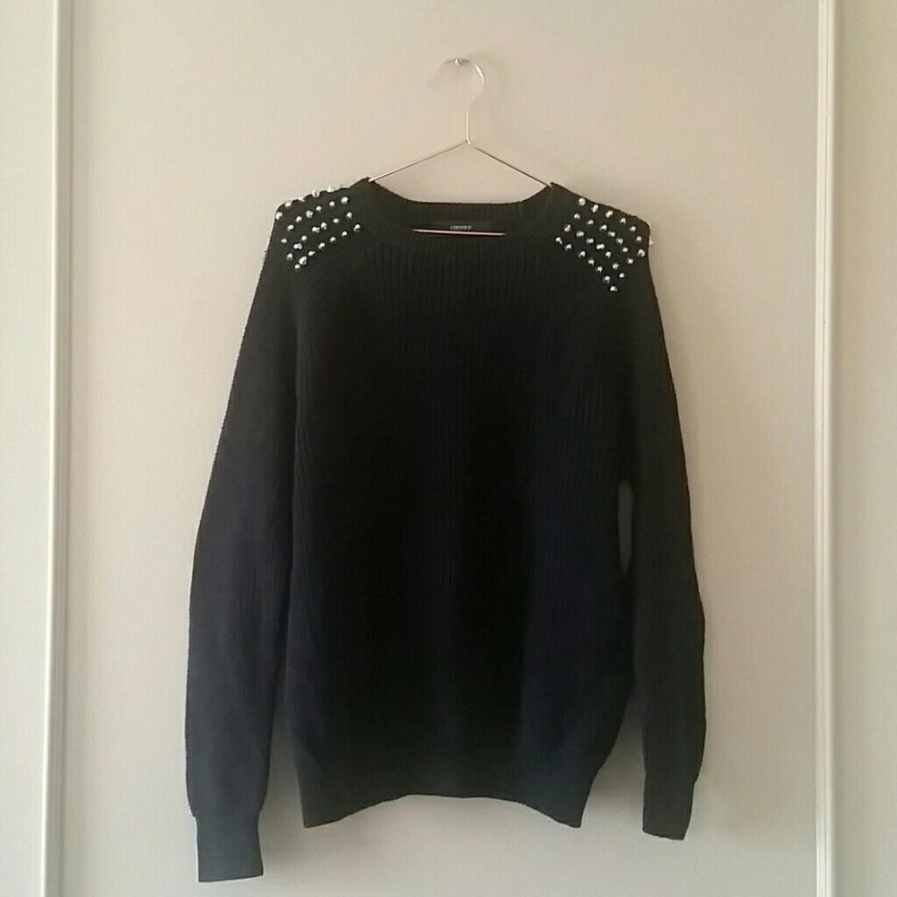 Oversized Black Studded Sweater